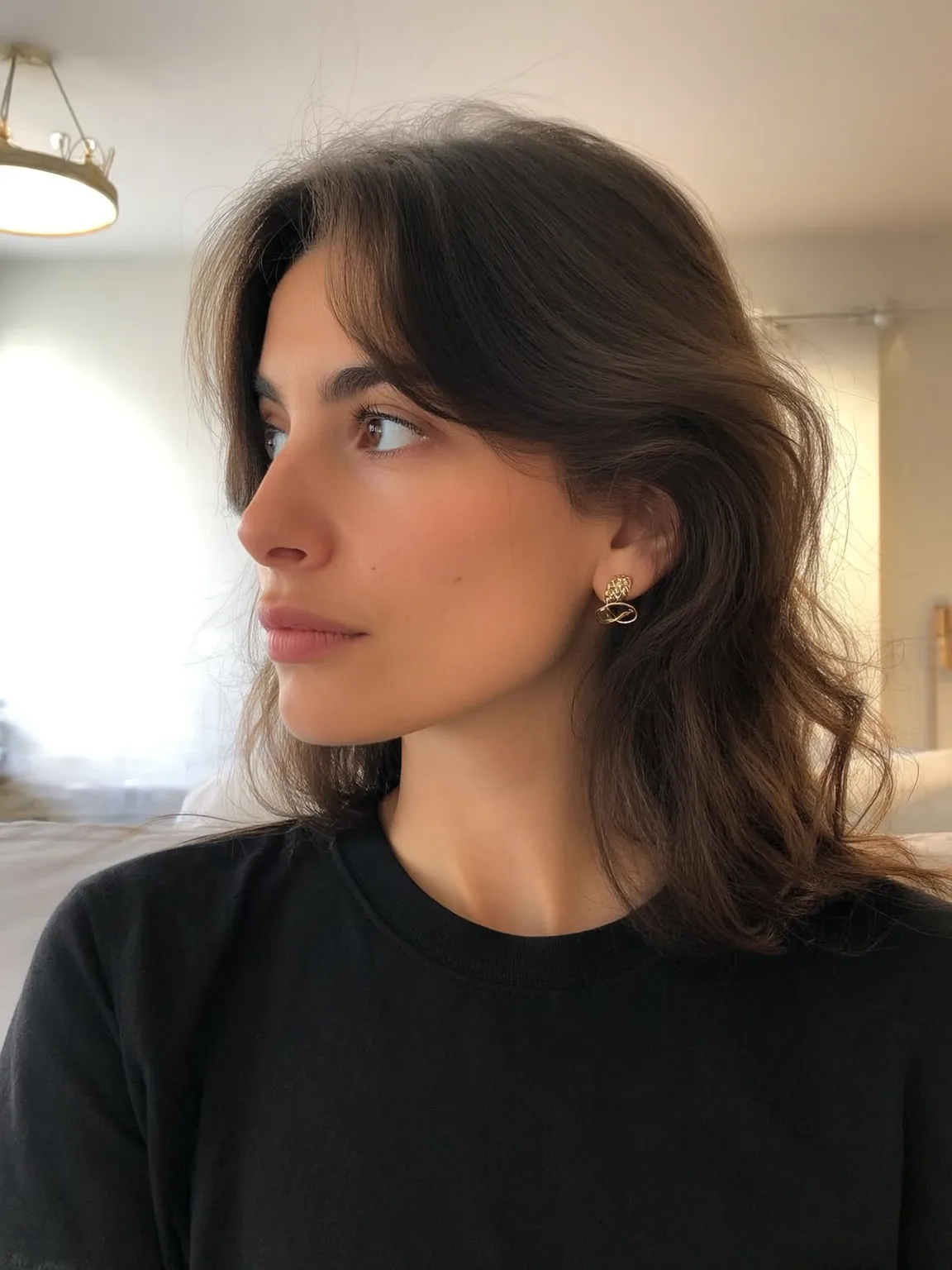 Shoulder-Length Waves with Rich Chestnut Brown Shine